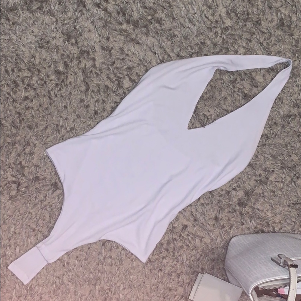 White Backless Halter top